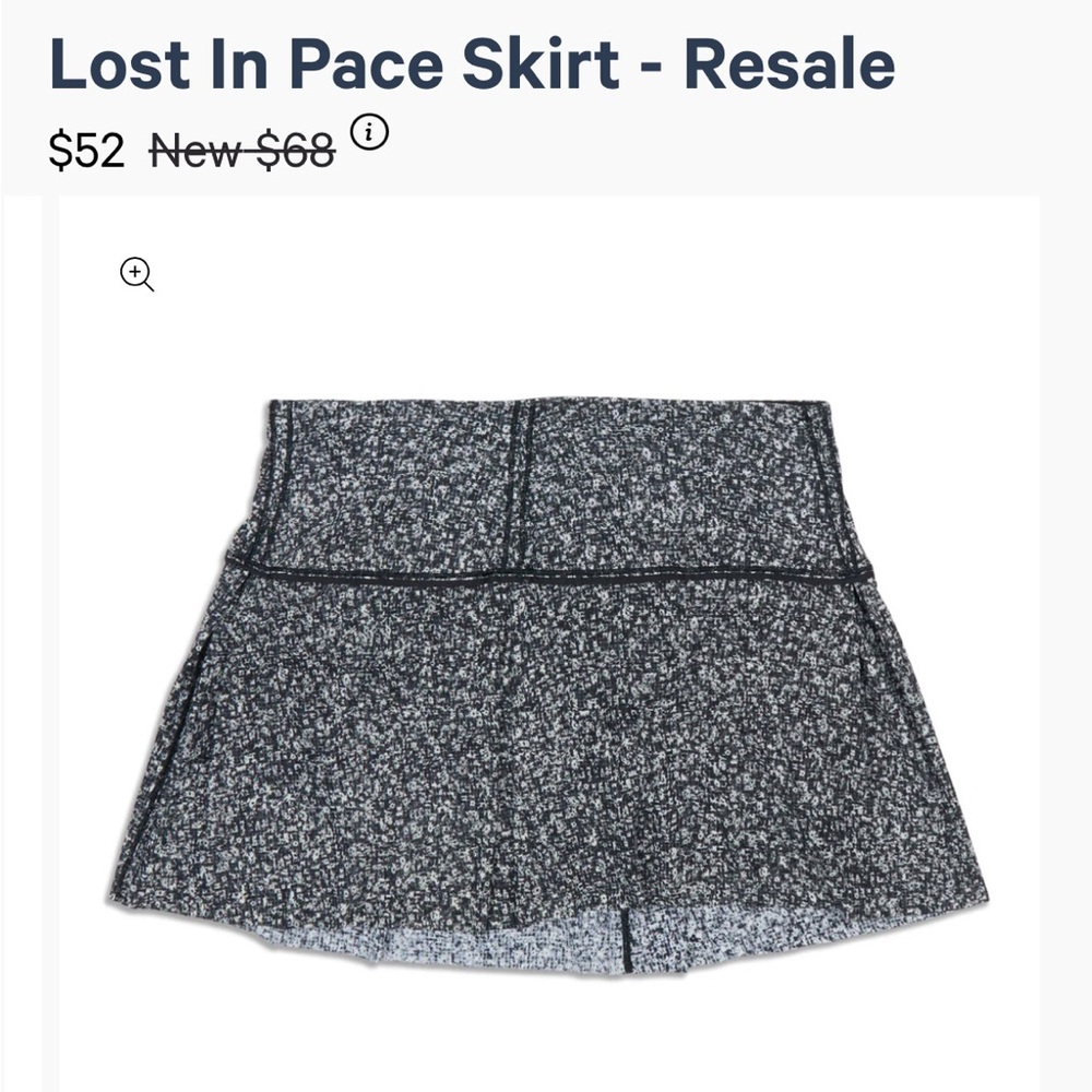 LuLulemon black and white speckled tennis skirt size 6